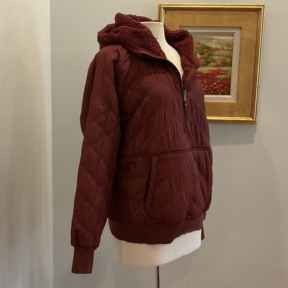 Prana Esla Half Zip Insulated Pullover Maroon Women’s Large NWT $180 - Picture 4 of 9